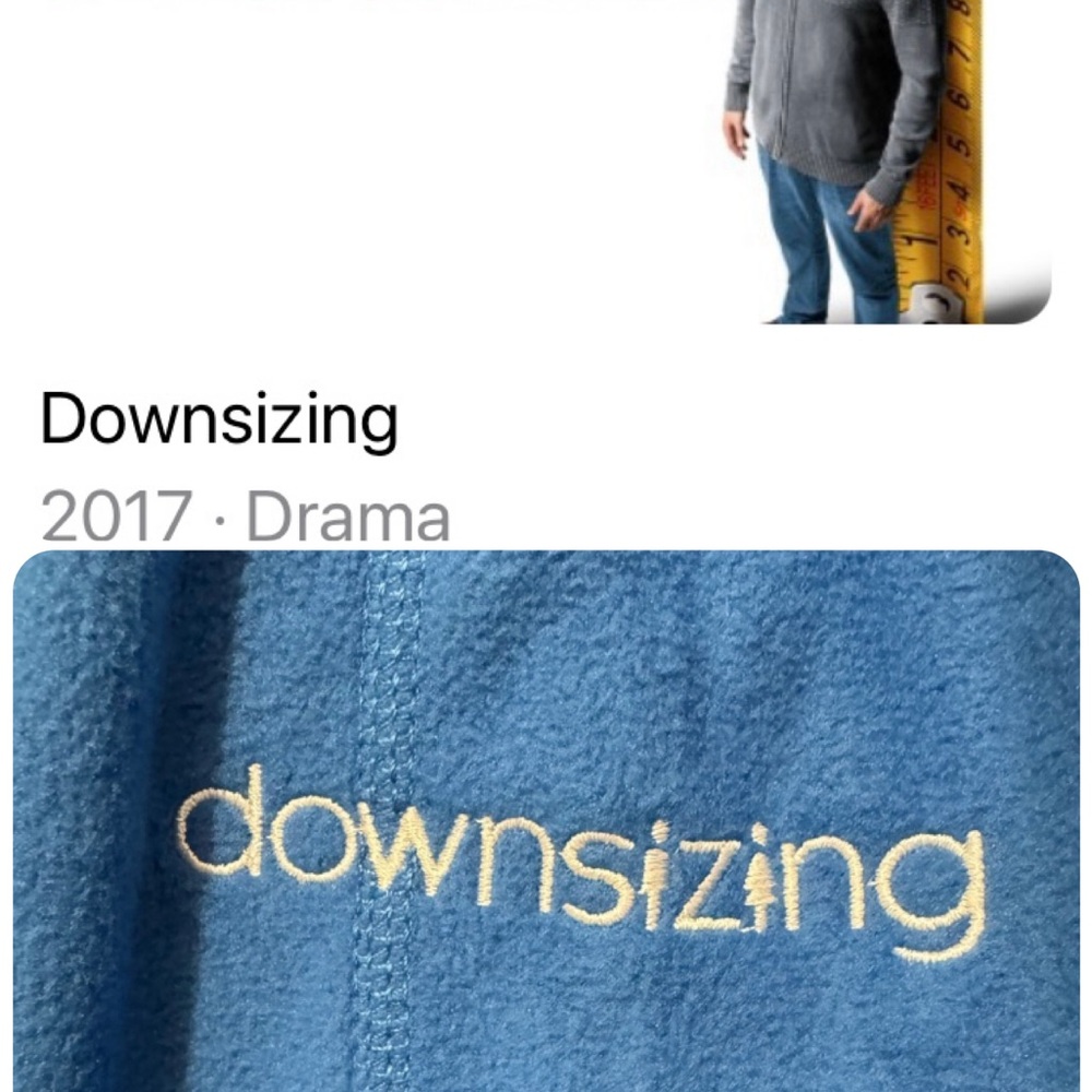 Men’s Fleece 1/4 Zip NWOT “Downsizing ” Movie Merch Royal Blue - XL - Picture 5 of 5